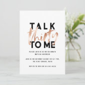 Moderne minimale typografie girale roos goud 30e feestdagenkaart (Staand voorkant)