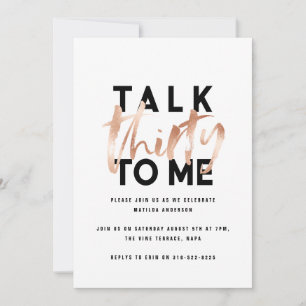 Moderne minimale typografie girale roos goud 30e feestdagenkaart