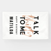 Moderne minimale typografie girale roos goud 30e spandoek (Horizontaal)