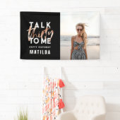 Moderne minimale typografie girale roos goud 30e spandoek (Insitu)