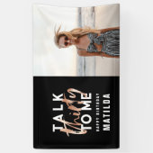 Moderne minimale typografie girale roos goud 30e spandoek (Verticaal)