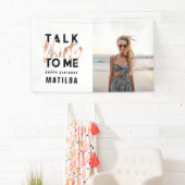 Moderne minimale typografie girale roos goud 30e spandoek (Insitu)