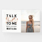 Moderne minimale typografie girale roos goud 30e spandoek (Horizontaal)