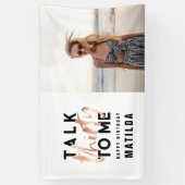 Moderne minimale typografie girale roos goud 30e spandoek (Verticaal)