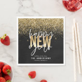 Moderne minimale typografie gouden nieuwjaarsvakan servet (Insitu)