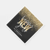 Moderne minimale typografie gouden nieuwjaarsvakan servet (Hoek)