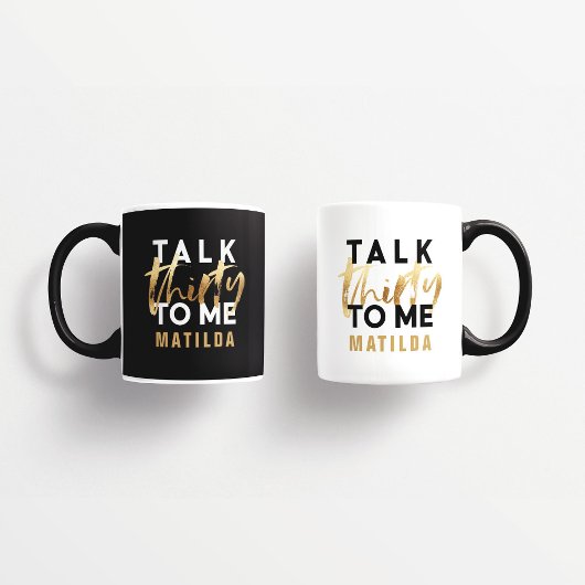 Moderne, minimale typografie gouden script 30 verj koffiemok