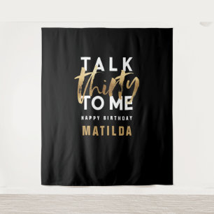 Moderne, minimale typografie gouden script 30 verj wandkleed