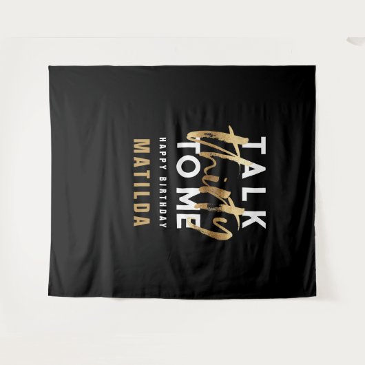 Moderne minimale typografie gouden script 30 verja wandkleed (Voorkant (horizontaal))