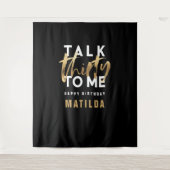 Moderne minimale typografie gouden script 30 verja wandkleed (Voorkant)