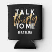 Moderne, minimale typografie gouden script 30th blikjeskoeler (Achterkant)