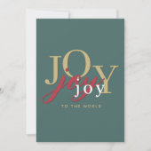 Moderne Minimale Typografie Joy to the World Holid Feestdagenkaart (Voorkant)