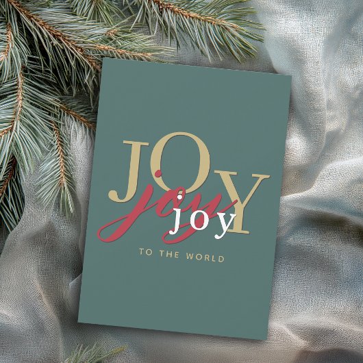 Moderne Minimale Typografie Joy to the World Holid Feestdagenkaart