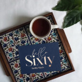 Moderne minimale typografie marineblauw 60ste verj folie uitnodiging