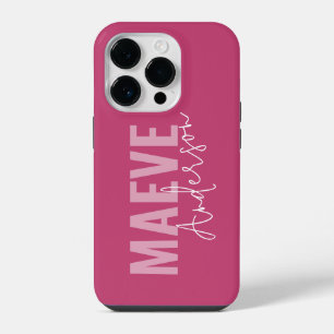 Moderne minimale typografie meisjesachtig roze ele iPhone 14 plus hoesje