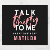 Moderne minimale typografie meisjesroze 30e verjaa bier etiket (Enkel label)