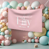 Moderne minimale typografie meisjesroze 50e verjaa spandoek