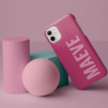 Moderne minimale typografie meisjesroze elegant Case-Mate iPhone 14 pro hoesje<br><div class="desc">Moderne minimale typografie meisjesroze elegant eenvoudig uniek gepersonaliseerd telefoonhoesontwerp.</div>