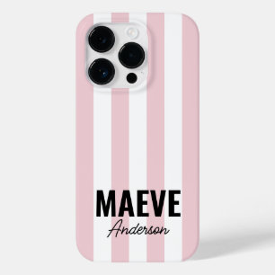 Moderne minimale typografie meisjesroze streep Case-Mate iPhone 14 pro hoesje