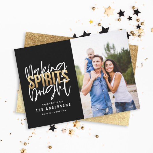 Moderne, minimale typografie met kerst feestdagenkaart