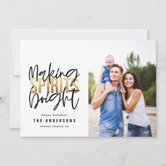 Moderne, minimale typografie met kerst feestdagenkaart (Voorkant)