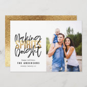 Moderne, minimale typografie met kerst feestdagenkaart (Voorkant / Achterkant)