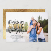 Moderne, minimale typografie met kerst feestdagenkaart (Voorkant / Achterkant)