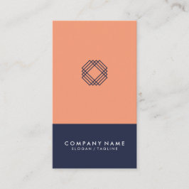 Moderne minimale Typografie Midnight Blue Vertical Visitekaartje