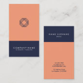 Moderne minimale Typografie Midnight Blue Vertical Visitekaartje (Voorkant / Achterkant)