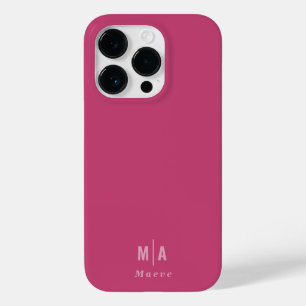 Moderne minimale typografie monogram meisjesroze Case-Mate iPhone 14 pro hoesje