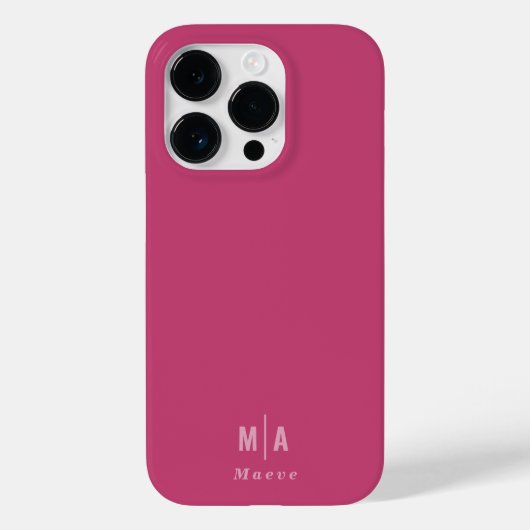 Moderne minimale typografie monogram meisjesroze Case-Mate iPhone case (Achterkant)