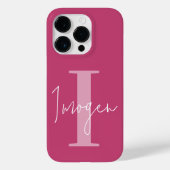 Moderne minimale typografie monogram meisjesroze Case-Mate iPhone case (Achterkant)