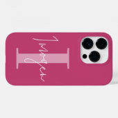 Moderne minimale typografie monogram meisjesroze Case-Mate iPhone case (Achterkant (horizontaal))