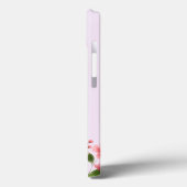 Moderne minimale typografie monogram roze bloemen Case-Mate iPhone case (Achterkant / Links)