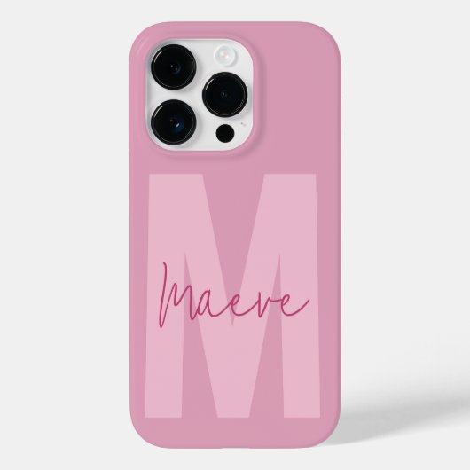 Moderne minimale typografie monogram roze girly Case-Mate iPhone case (Achterkant)