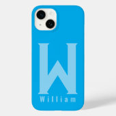 Moderne minimale typografie monogram sage bleu Hoe Case-Mate iPhone Case (Achterkant)