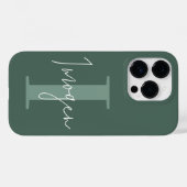 Moderne minimale typografie monogram salie groen Case-Mate iPhone case (Achterkant (horizontaal))