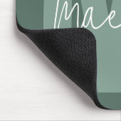 Moderne minimale typografie monogram salie groen muismat (Hoek)