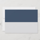 Moderne minimale Typografie Navy Blue Gray Wedding Kaart (Achterkant)