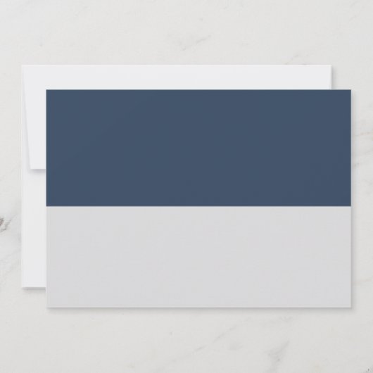 Moderne minimale Typografie Navy Blue Gray Wedding Kaart (Achterkant)