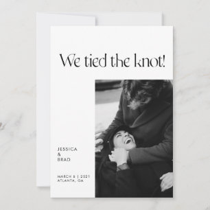 Moderne minimale typografie net getrouwd Elopement Aankondiging