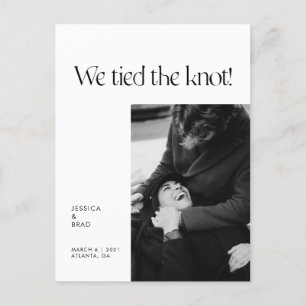 Moderne minimale typografie net getrouwd Elopement Aankondigingskaart