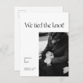 Moderne minimale typografie net getrouwd Elopement Aankondigingskaart (Voorkant / Achterkant)