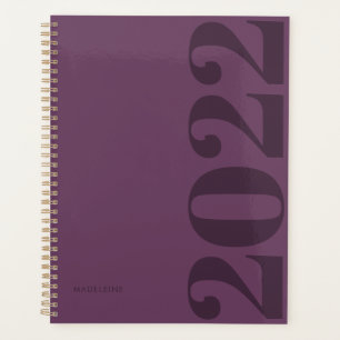 Moderne minimale typografie Paars 2022 Planner