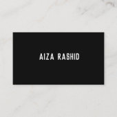 Moderne Minimale Typografie Rechthoek Zwart Papier Visitekaartje (Voorkant)