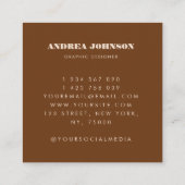 Moderne, minimale Typografie Retro Boho Rainbow Vierkante Visitekaartje (Achterkant)