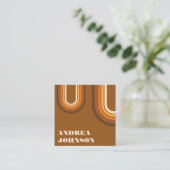 Moderne, minimale Typografie Retro Boho Rainbow Vierkante Visitekaartje (Staand voorkant)