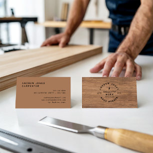 Moderne, minimale  typografie rustig donker hout visitekaartje