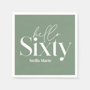 Moderne minimale typografie salie groen 60e verjaa servet