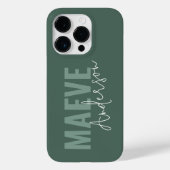 Moderne minimale typografie salie groen elegant Case-Mate iPhone case (Achterkant)
